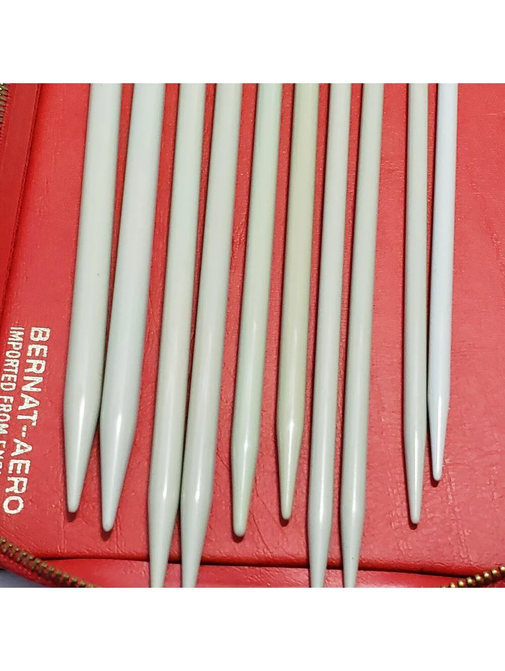 Vintage Bernat-Aero Knitting Needles with Zippered Case Imported from England